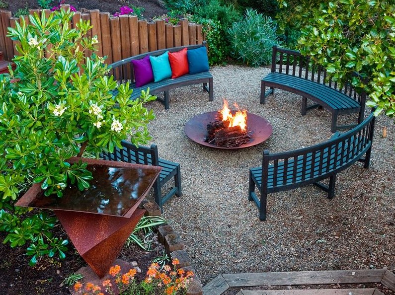 Bonfire in Beautiful Backyard