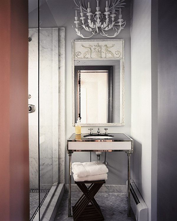 Luxury touches in a modern vintage bathroom