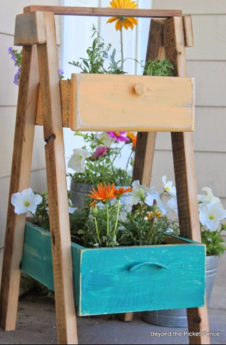 Planter Made of Old Drawers