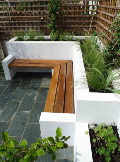 Built-In Patio Planter with Bench