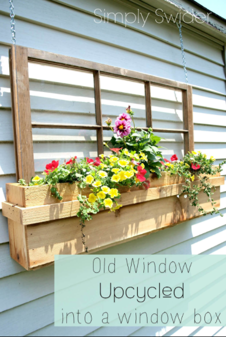 Upcycled Window Frame with Blooming Flowers