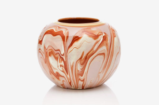 Cabana Marbleized Hand Painted Small Vase