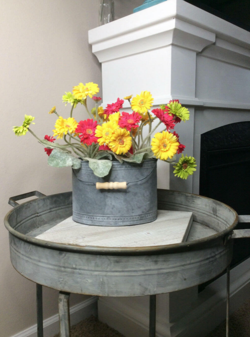 Bright and Summery Galvanized Bucket Bouquet