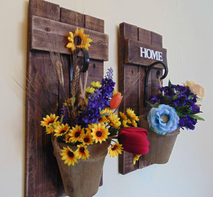 Rustic Wall Sconce for Flowers or Lanterns