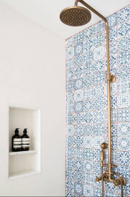 Tunisian Kasbah Blue Shower Tiles