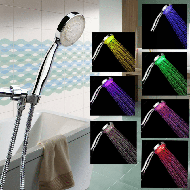 BSB LED Lighted Shower Head With Hose