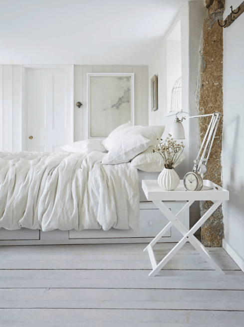All White Linen Bed Set