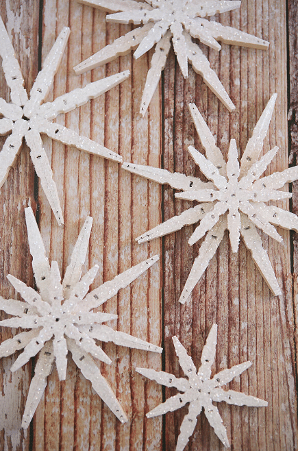 Snowflake Shaped Glittered Clothespin