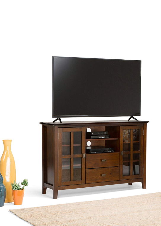 Wooden Tv Stands - Simpli Home Artisan TV Media Stand For TVs Up To 60″