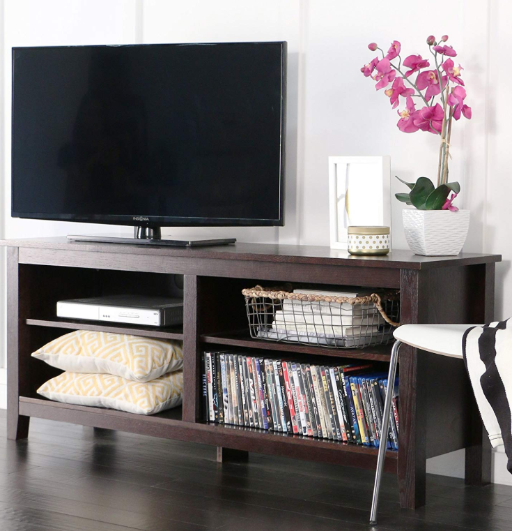 Wooden Tv Stands - WE Furniture 58″ Wood TV Stand Storage Console, Espresso